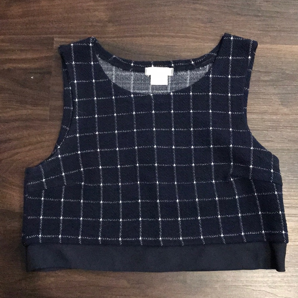 Blue grid crop top